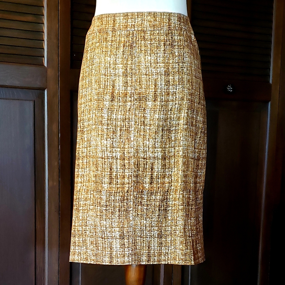 KELLY by Clinton Kelly Pencil Skirt Neutral Easy Care - Reg 14
